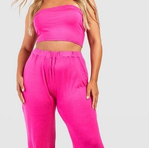 Women's Bandeau and Wide Leg Pant Set